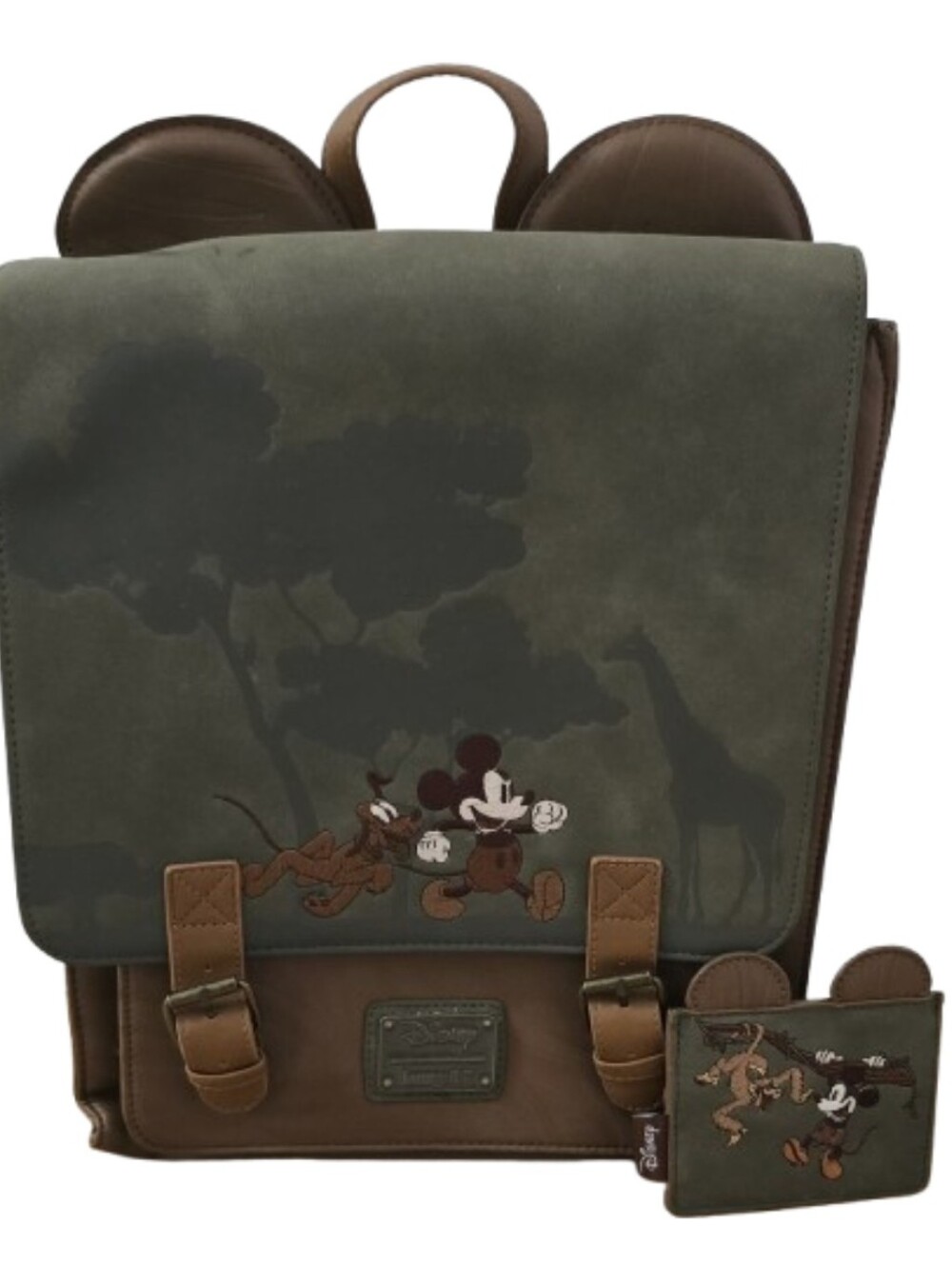 RARE Loungefly Disney Safari Flap Top Backpack With Card Holder Wallet
